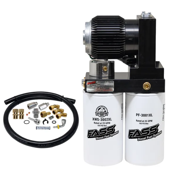 FASS Industrial Series PLUS Fuel System: For PACCAR Engines IND165G with Line Adapter Kit without Frame Mount